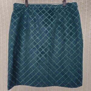 Beatriz Canedo Patiño Alpaca Wool Green Pencil Skirt Size 38in Waist Vintage